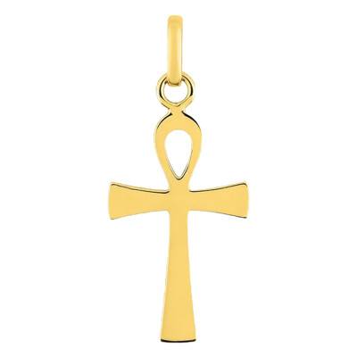 Polished Yellow Gold Ankh Cross - Emanessence