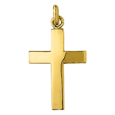 Croix Polie en Or Jaune 750, 17x27 mm - Emanessence