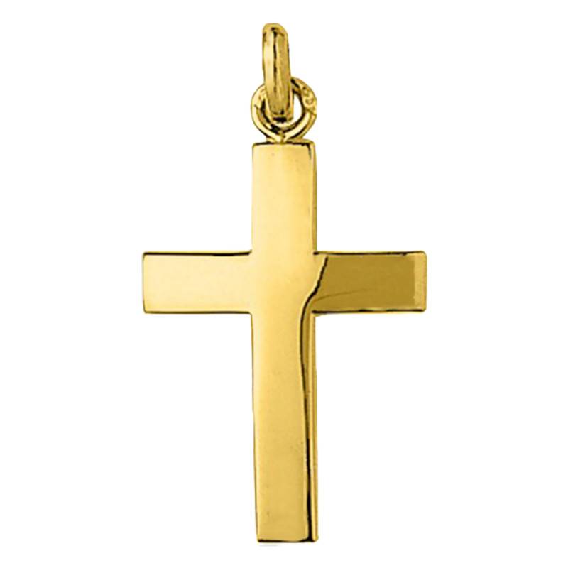750/1000 Yellow Gold Polished Cross, 17 x 27 mm - Emanessence