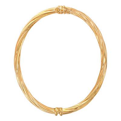 Bracelet Jonc torsadé Or Jaune 375, Largeur 3,74 mm - Emanessence