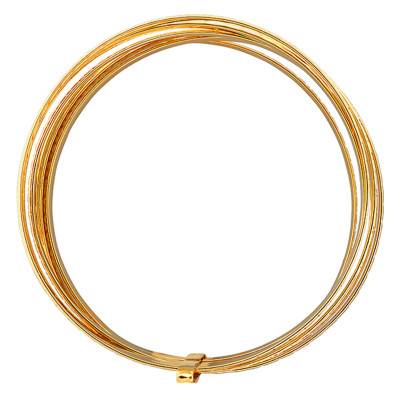 Bracelet Jonc Semainier Gravé Or Jaune 750, Diamètre 70 mm, Largeur 3,30 mm - Emanessence