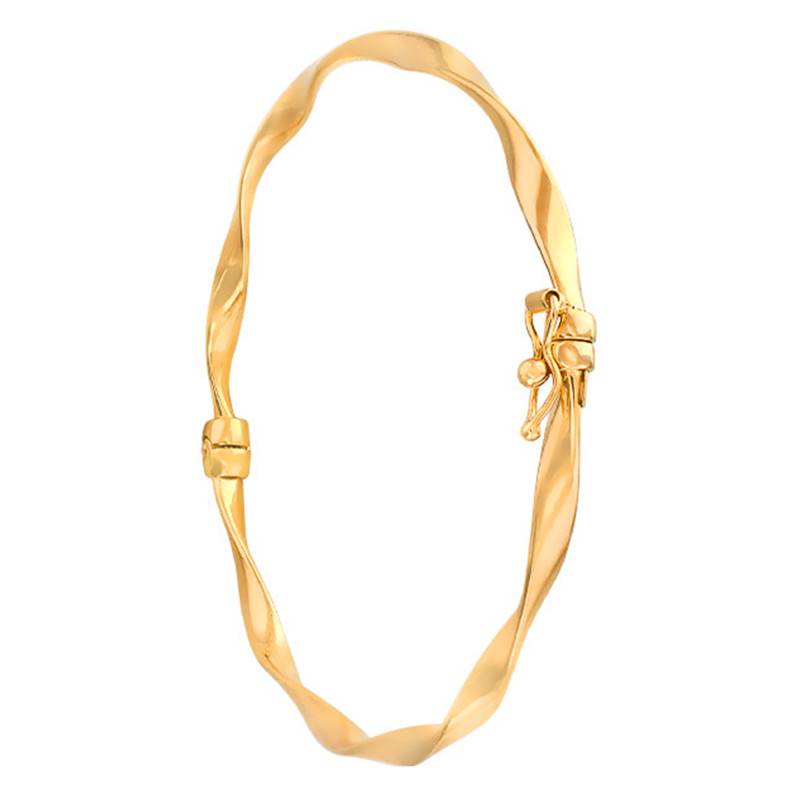 Bracelet Jonc en Or Torsadé 375, Largeur 3 mm - Emanessence
