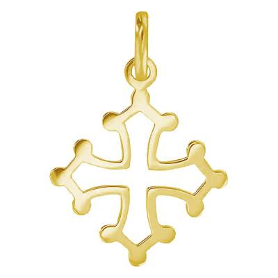 750/1000 Yellow Gold Open-Work Fine Occitan Cross - Emanessence