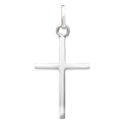 925 Silver Satin Cross Pendant, 20 x 14 mm - Emanessence