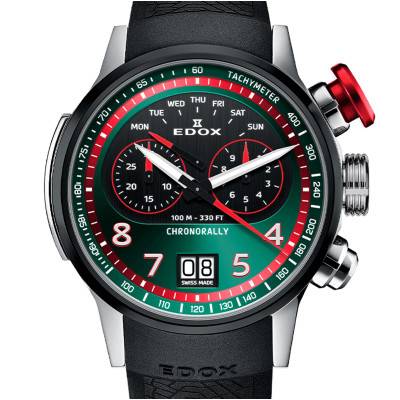 Montre Chronorally Chronograph 45 38001-TINNR-VR - Edox