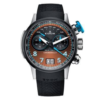 Chronorally Chronograph 45 Watch 38003-TINBU-BRNBU - Edox