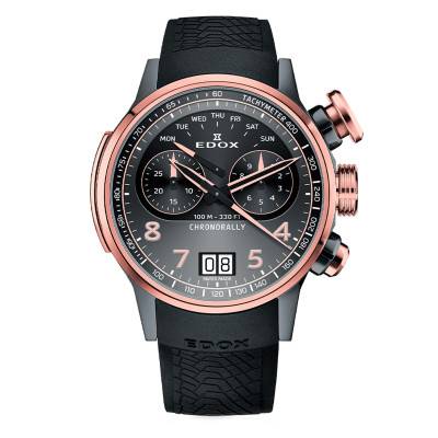 Chronorally Chronograph 45 Watch 38003-TINGR-GNR - Edox