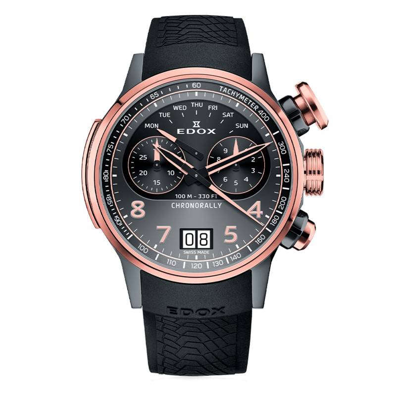 Chronorally Chronograph 45 Watch 38003-TINGR-GNR - Edox