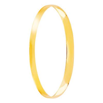 18K Yellow Gold Flat Half-Bangle Bracelet, 67 mm Diameter, 3 mm to 8 mm Width - Emanessence