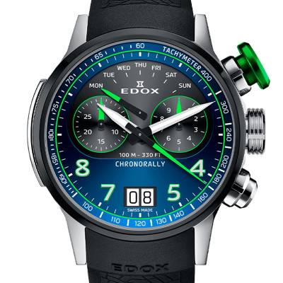 Montre Chronorally Chronograph 45 38003-TINV-BUNV - Edox