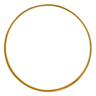 375/1000 Yellow Gold Solid Flat Wire Bangle Bracelet, Diameter 63 mm, Width 4 mm - Emanessence