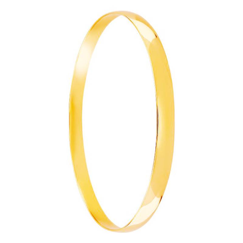 375 Yellow Gold Flat-Wire Half-Round Bangle Bracelet, 55-70 mm Diameter, 5 mm Width - Emanessence