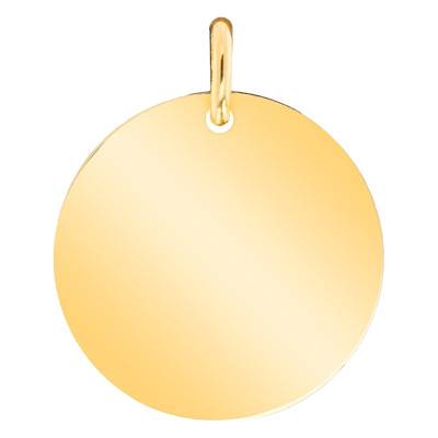 750/1000 Yellow Gold Round Medal, 20 mm Diameter - Emanessence