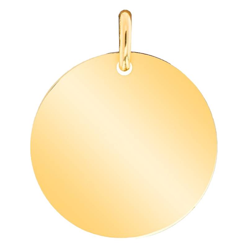 750/1000 Yellow Gold Round Medal, 20 mm Diameter - Emanessence