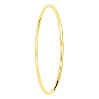 Bracelet Jonc Massif Fil Ovale en Or Jaune 750, Diamètre 63 mm, Largeur de 2,20 mm à 4,75 mm - Emanessence