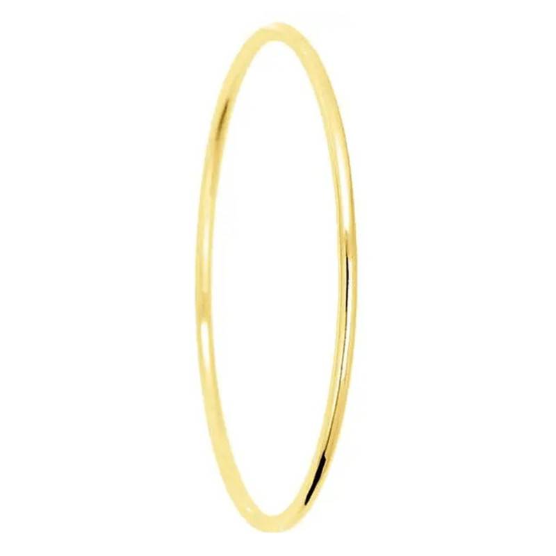 Bracelet Jonc Massif Fil Ovale en Or Jaune 750, Diamètre 63 mm, Largeur de 2,20 mm à 4,75 mm - Emanessence