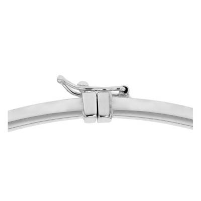 375 White Gold Rectangular Bangle Bracelet, 3 mm Width - Emanessence