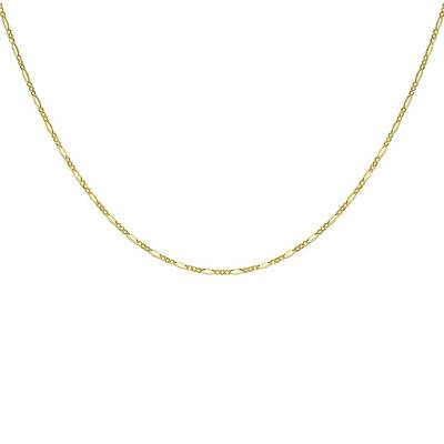 375 Yellow Gold Triple Alternating Figaro Chain, Length 46 cm, Width 2.50 mm - Emanessence