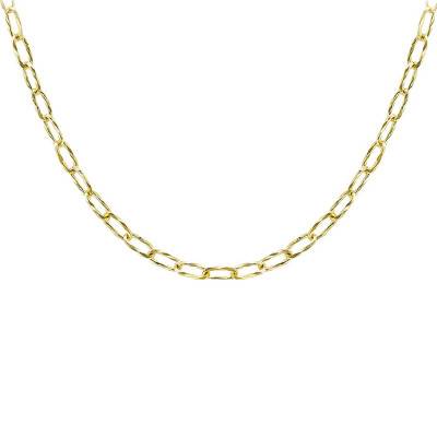 Collier Fancy ovale Or Jaune 375, Longueur 51 cm - Emanessence