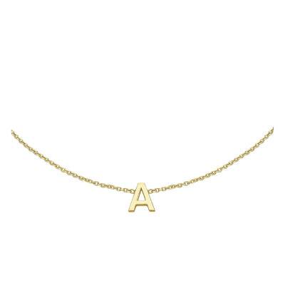 375/1000 Yellow Gold Initial Bracelet, Adjustable Length 15 cm to 18 cm - Emanessence