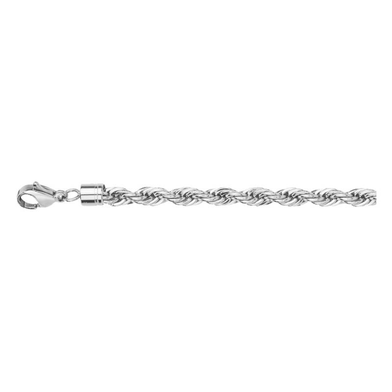 Steel Twisted Rope Chain Bracelet Nahïl, Width 3 mm, Length 21 cm - Phebus