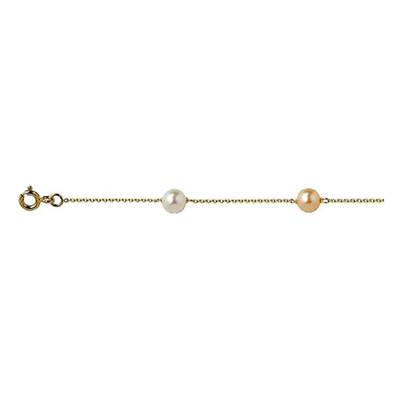 Two-Tone Freshwater Cultured Pearl Bracelet, Length 16 cm to 18 cm - Emanessence