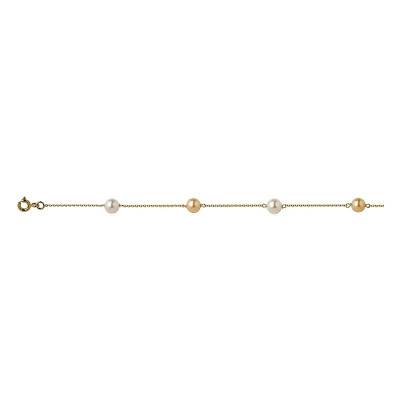Two-Tone Freshwater Cultured Pearl Bracelet, Length 16 cm to 18 cm - Emanessence
