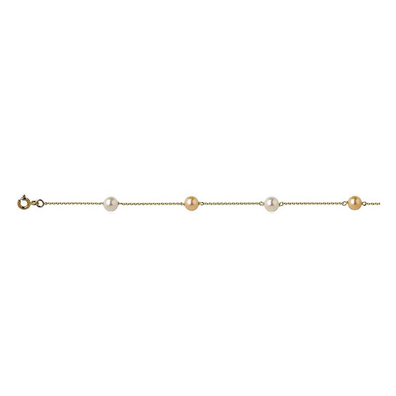 Two-Tone Freshwater Cultured Pearl Bracelet, Length 16 cm to 18 cm - Emanessence