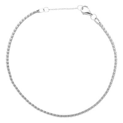 Bracelet Riviere en Argent & Zircons, Largeur 1,55 mm, Longueur 16,5 cm à 18,5 cm - Emanessence