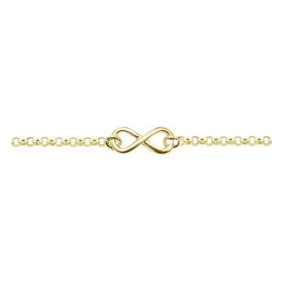 Bracelet Infini Plaqué Or Jaune, Longueur 18,50 cm - Emanessence