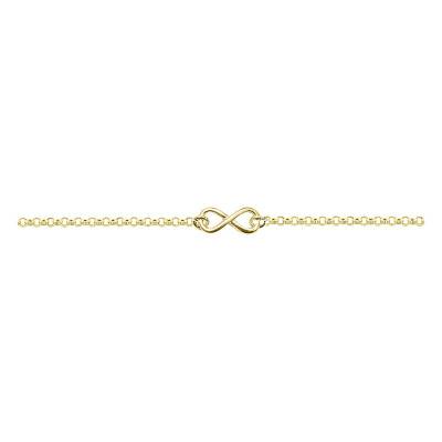 Bracelet Infini Plaqué Or Jaune, Longueur 18,50 cm - Emanessence