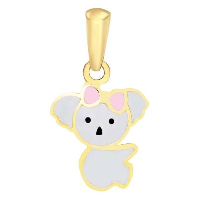 Yellow Gold & Enamel Koala Pendant - Bambins