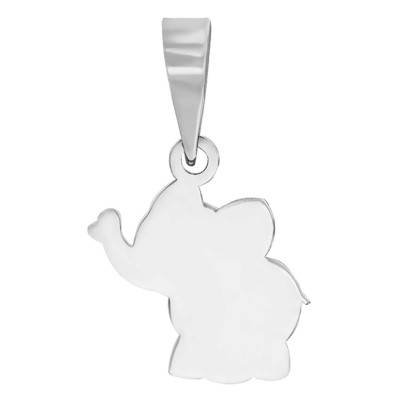 Pendentif Eléphant, Or Blanc 375 - Bambins