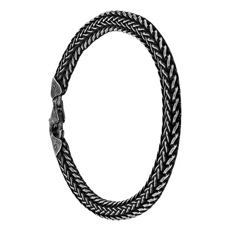 925 Silver Foxtail Bracelet, Length 21.50 cm - Emanessence