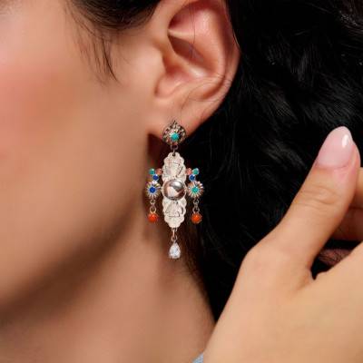 Silver-Toned Santo Leverback Earrings - Hipanema