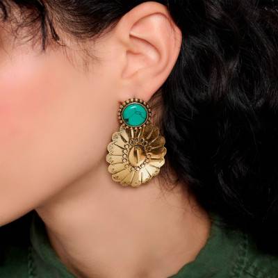 Boucles d'oreilles Myrtha Dorées - Hipanema