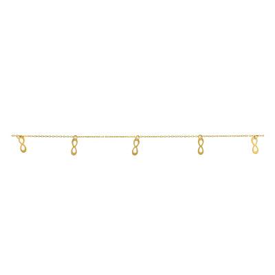 Bracelet Infinity Or Jaune 375, Largeur 0,80 mm, Longueur 19 cm - Emanessence