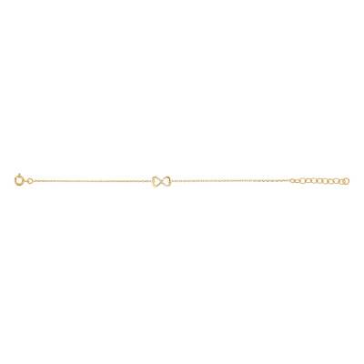 Yellow Gold-Plated & Cubic Zirconia Infinity Hearts Bracelet, Length 18.50 cm, Width 1.50 mm - Emanessence