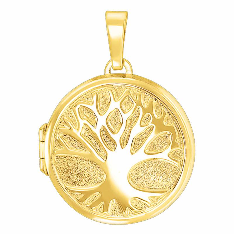 375/1000 Yellow Gold Tree of Life Photo Pendant - Emanessence