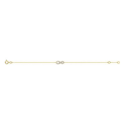 375 Yellow Gold & Diamond Infinity Bracelet - Emanessence