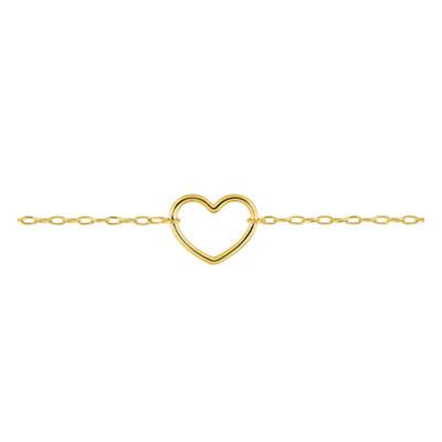 Bracelet Coeur en Or Jaune 375 - Emanessence