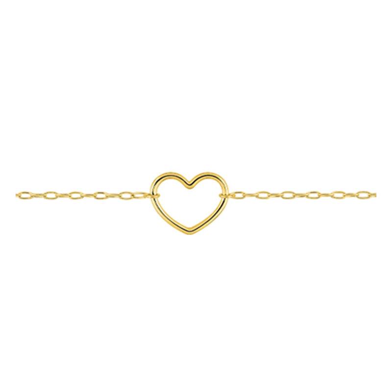 375 Yellow Gold Heart Bracelet - Emanessence