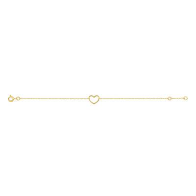375 Yellow Gold Heart Bracelet - Emanessence
