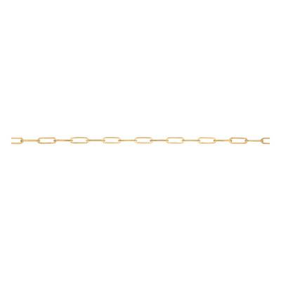 375/1000 Yellow Gold Rectangle Link Bracelet, 3 mm Wide, 19 cm Long - Emanessence
