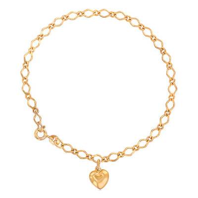 Bracelet chaîne coeur en Or Jaune 375, Largeur 3,60 mm, Longueur 18 cm - Emanessence