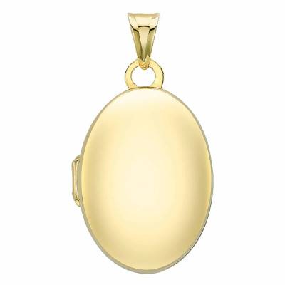 Oval Photo Medallion Pendant in 375 Yellow Gold - Emanessence