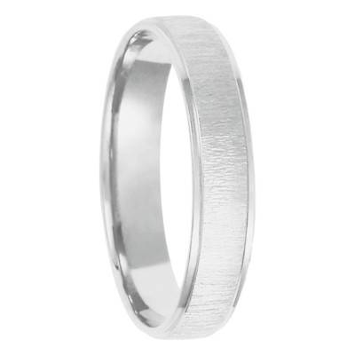 Alliance Demi-Bombée Confort en Or Blanc 375, Largeur de 3 mm à 5 mm - Amore
