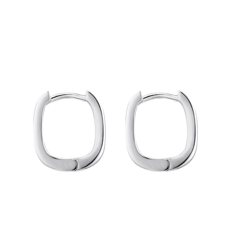 925 Silver Essentials Angular Hoop Earrings, Height 13.40 or 16.50 mm - Thomas Sabo