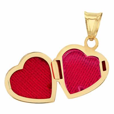 375 Yellow Gold Heart Photo Locket Pendant - Emanessence