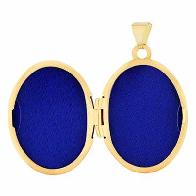 375 Yellow Gold Oval Arabesque Photo Locket Pendant - Emanessence